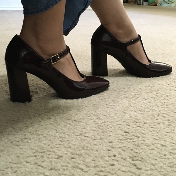 Fioni Black Strap Block Heels - Picture 4 of 5